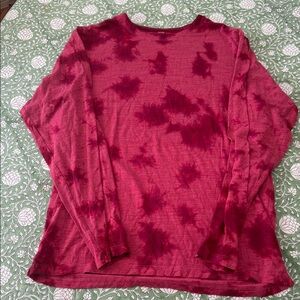 Women's Lululemon Wool Long Sleeve Tie-Dye Crewneck Top - Deep Burgundy